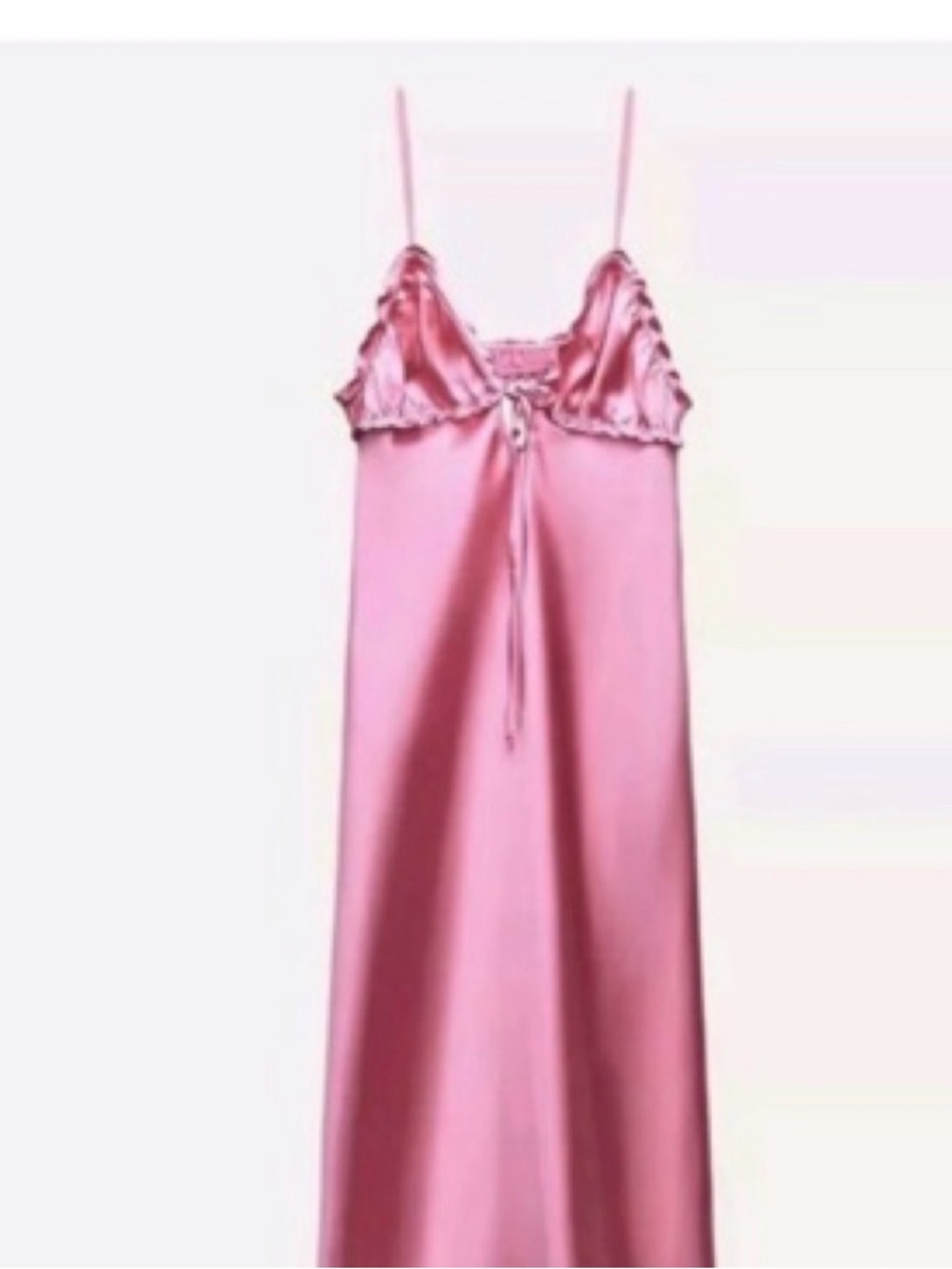 Zara Pink Satin Maxi Slip Dress